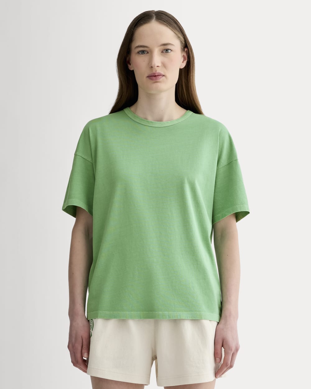 The Boyfriend Tee In Essential Cotton | Green Garment Dye