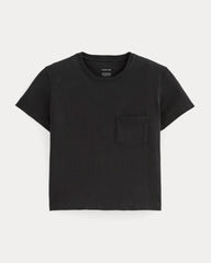 The Box-Cut Tee In Essential Cotton | Black | Pocket