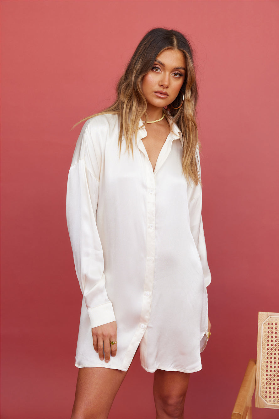 SNDYS Mystic Shirt Dress Champagne