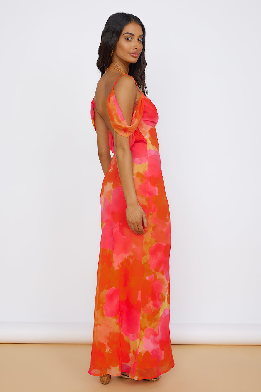 RUNAWAY THE LABEL Oralie Maxi Dress Orange