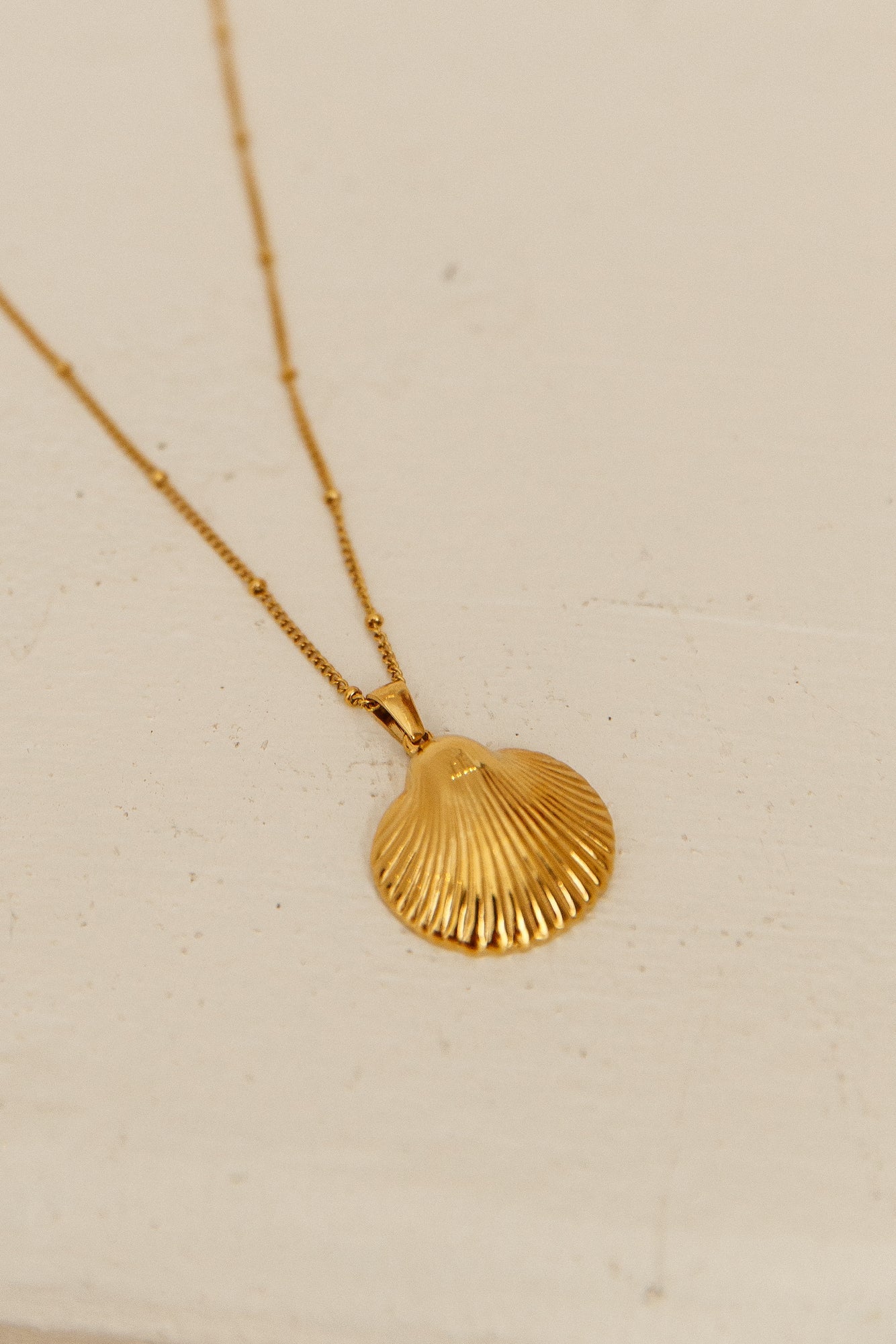 18k Gold Plated Seashell Island Necklace Gold