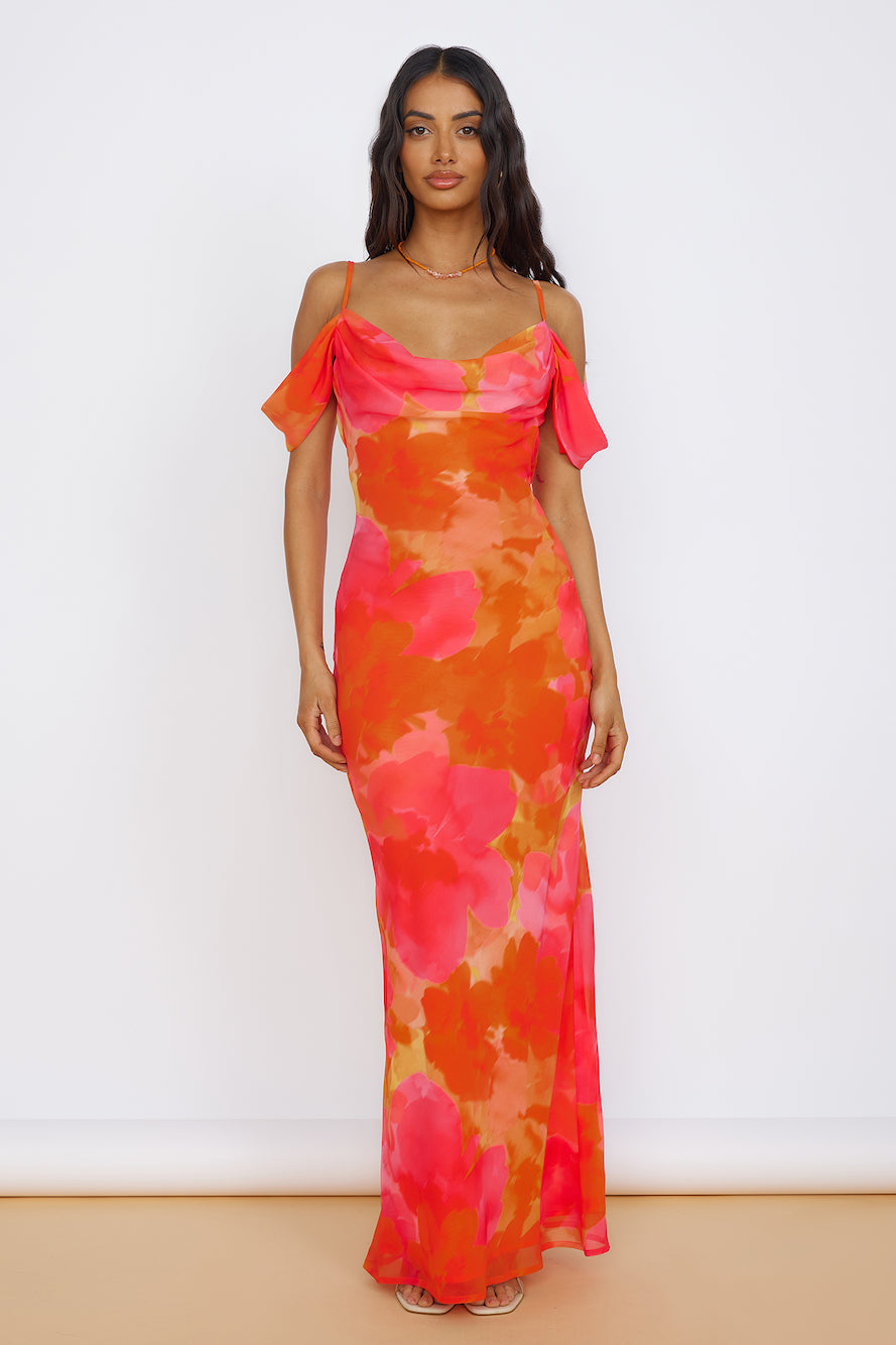 RUNAWAY THE LABEL Oralie Maxi Dress Orange