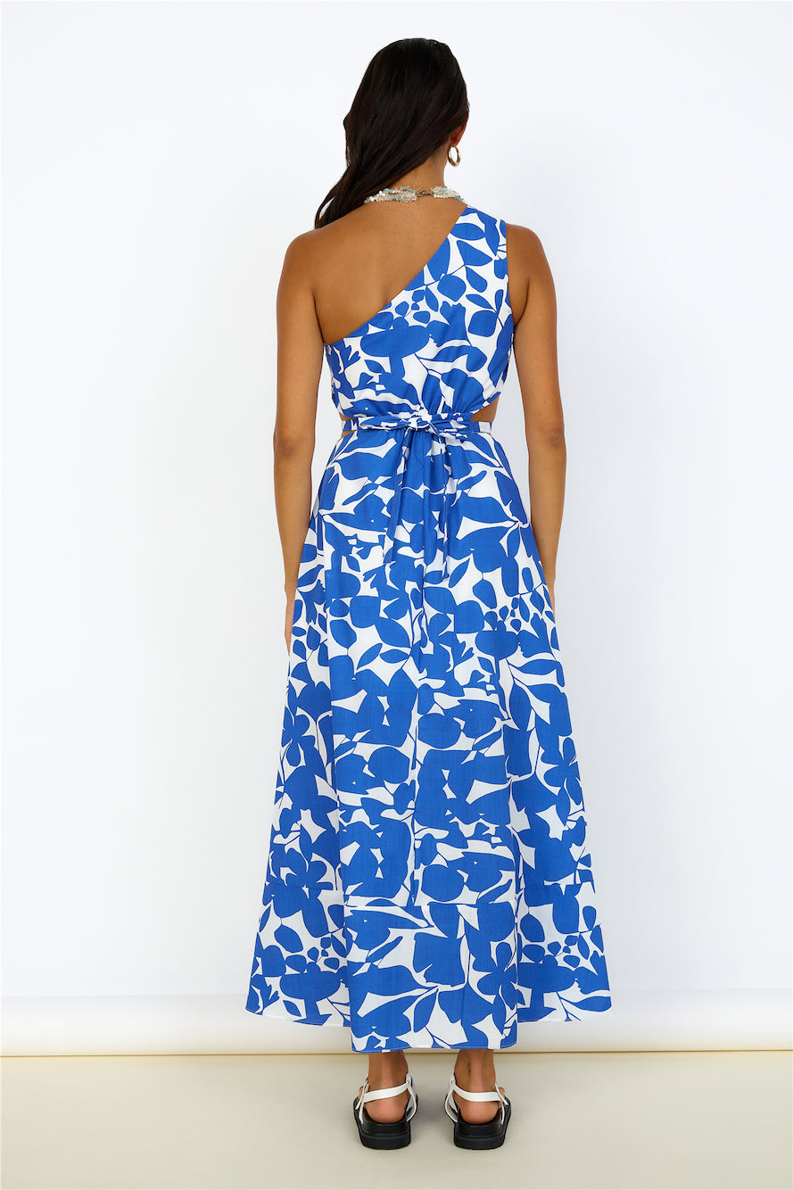 Flowers Bloom Maxi Dress Blue