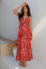 Wild Poppies Maxi Dress Pink