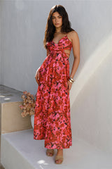 Wild Poppies Maxi Dress Pink