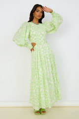 GIRL AND THE SUN Paloa Maxi Dress Lime Green