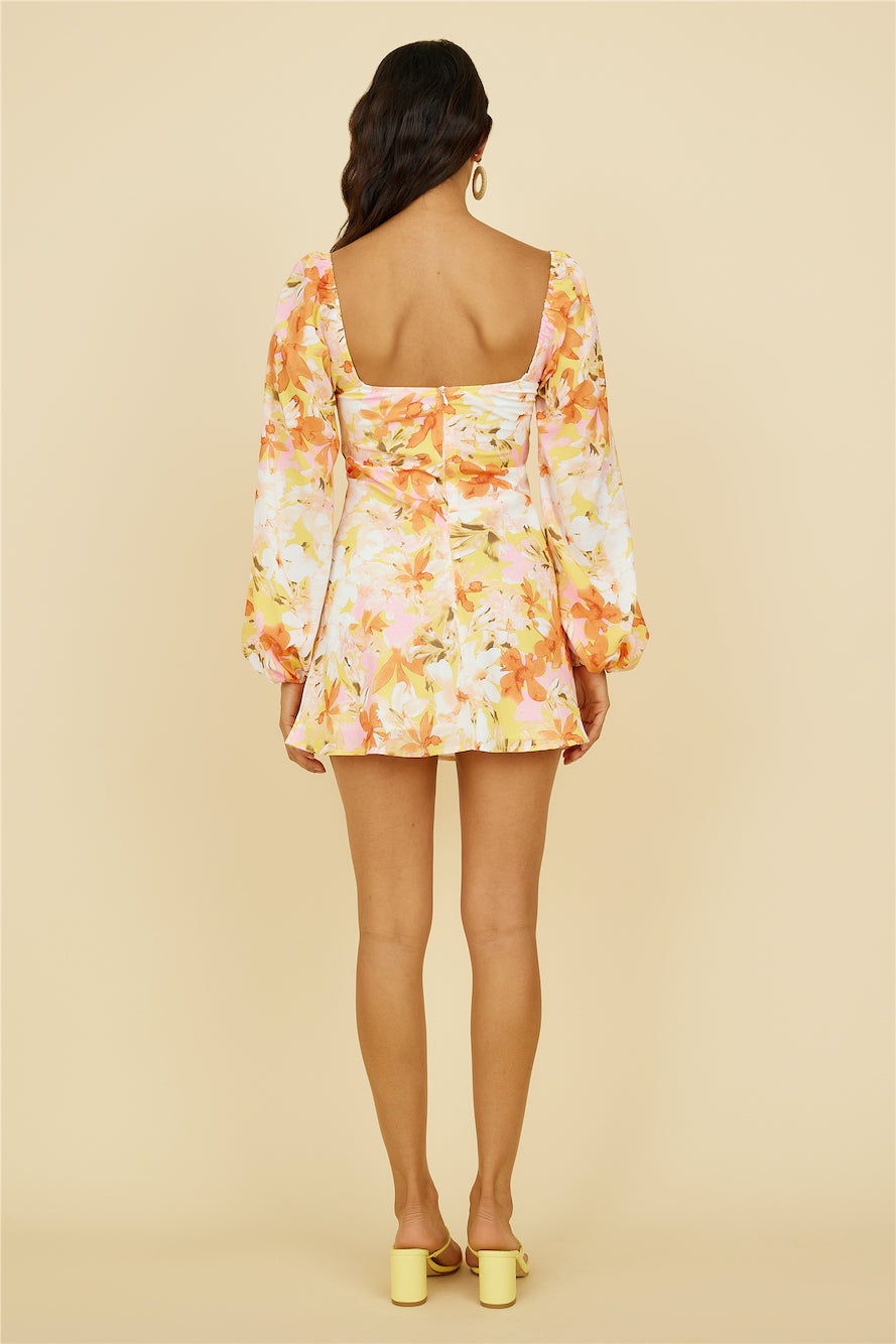 Twist Of Fate Dress Orange Floral