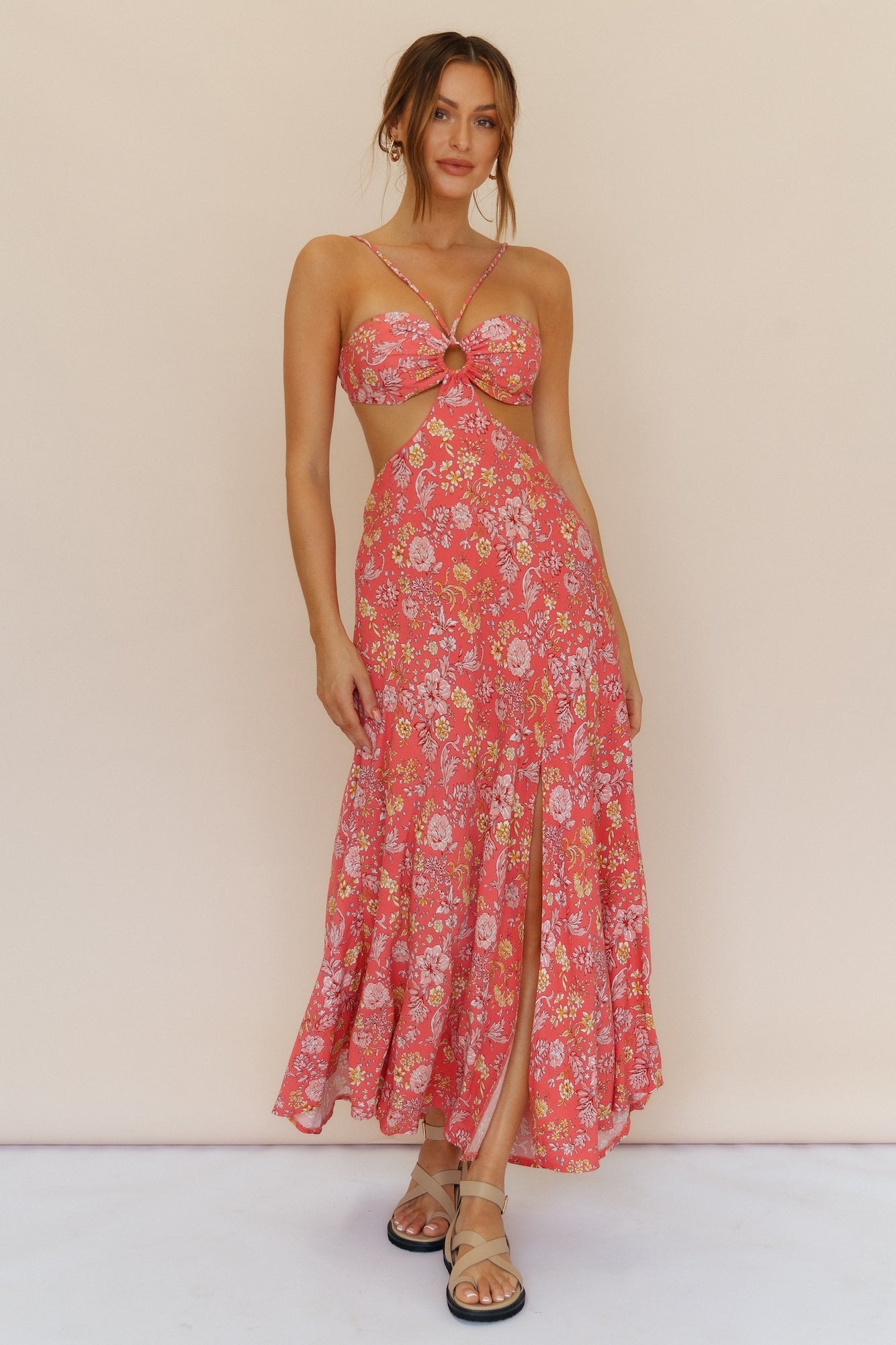 Grapefruit Soda Maxi Dress