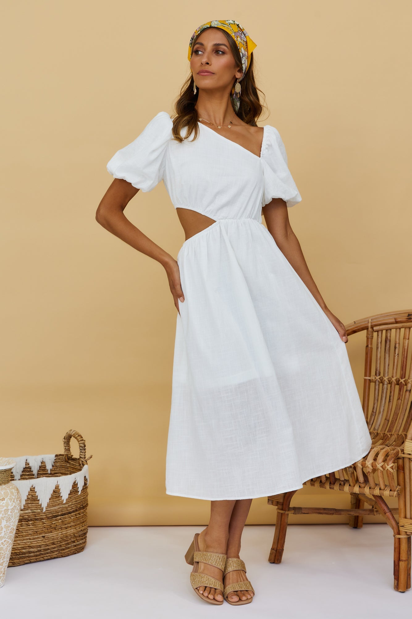 Feel The Moment Midi Dress White