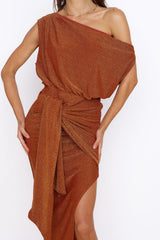 Thunderstorm Midi Dress Brown