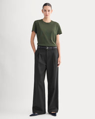 The Box-Cut Tee In Essential Cotton | Dark Green | No Pocket