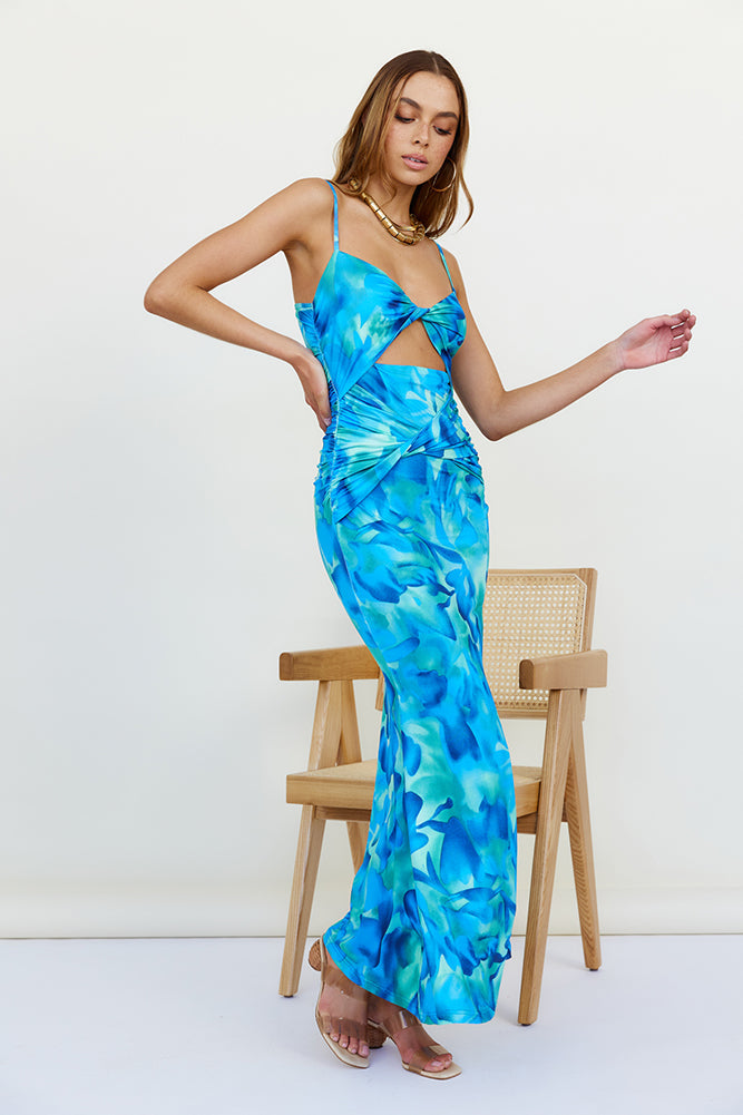 Earn My Love Maxi Dress Blue