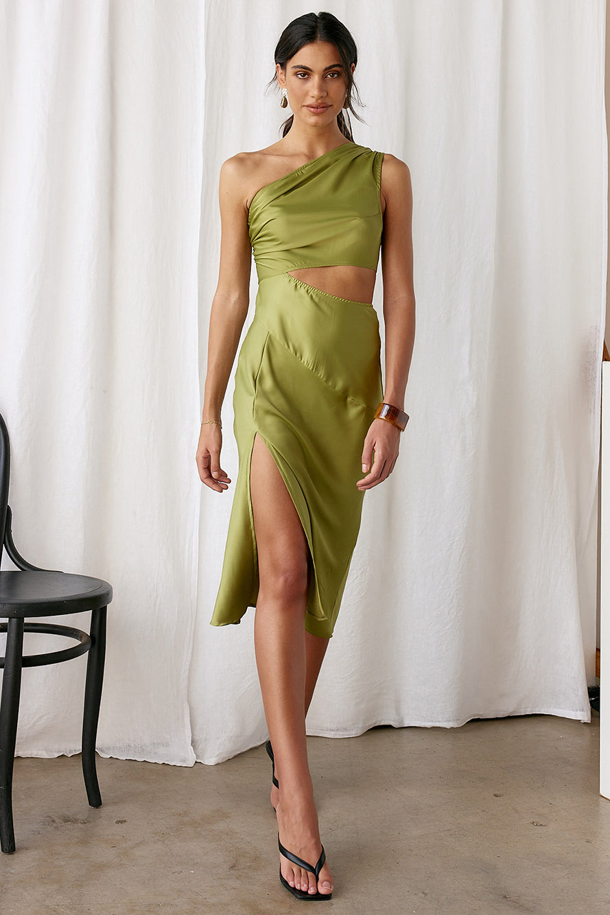 Evening Calling Midi Dress Green