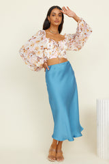 Sea Mist Maxi Skirt Blue