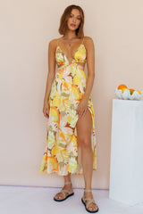 Through The Gardens Maxi Dress Yellow