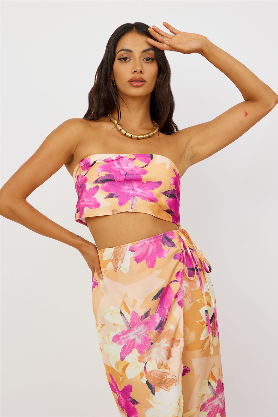 Sun On My Shoulder Crop Top Floral