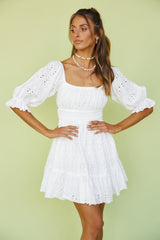 Circling Round Dress White