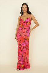 RUNAWAY THE LABEL Bad Romance Sheer Maxi Dress Pink Floral