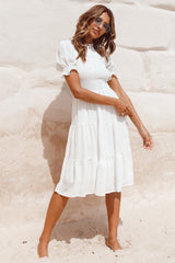 Pale Moonlight Midi Dress White