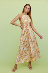 Walking On The Moon Maxi Dress Yellow