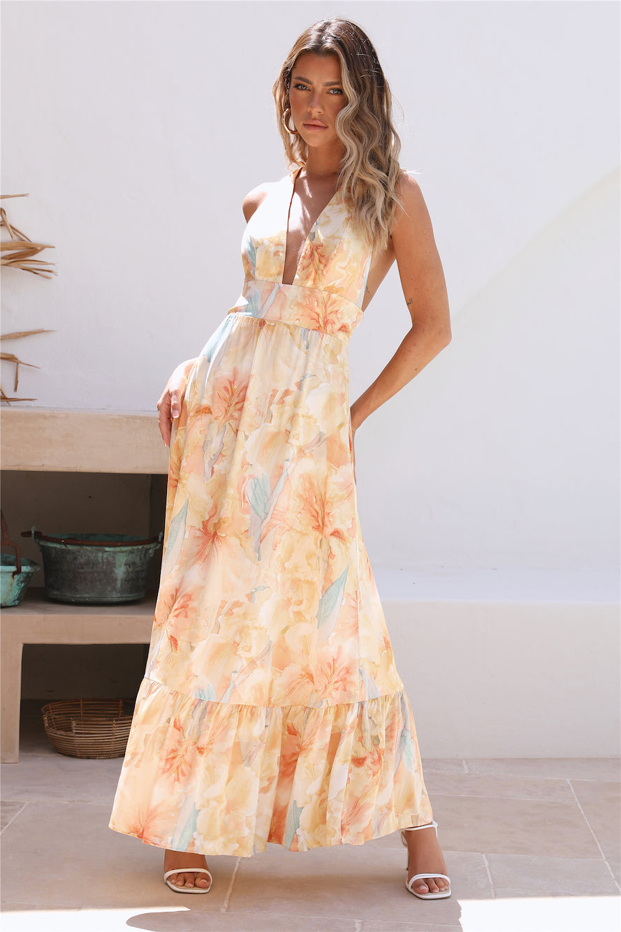 Time Passing Maxi Dress Yellow