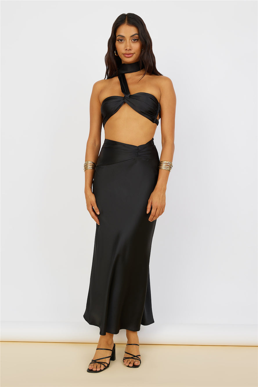 Sunset and Vine Maxi Skirt Black