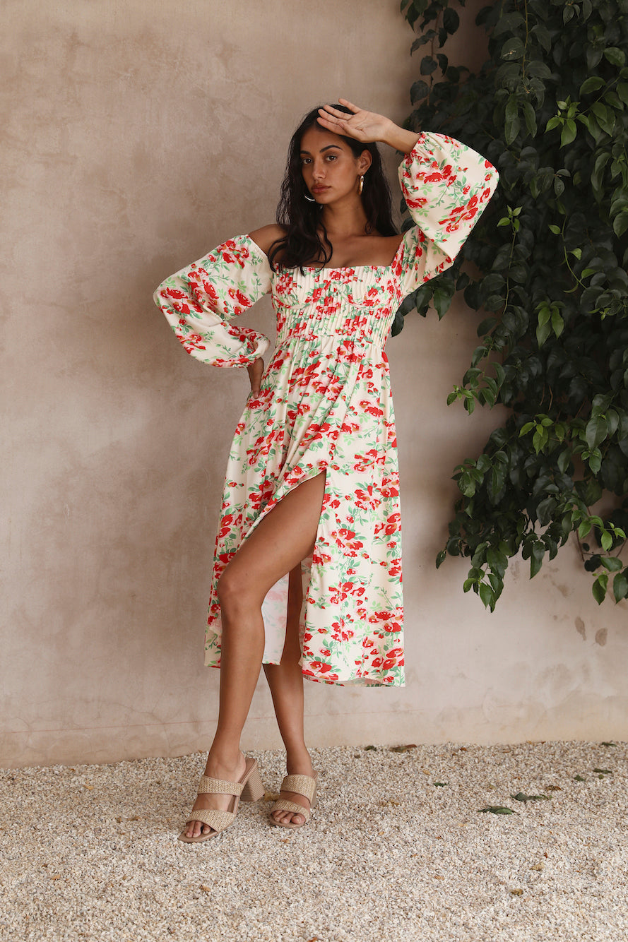 Love Affair Midi Dress Floral