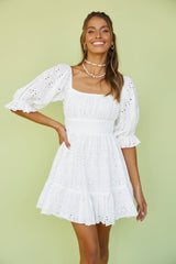 Circling Round Dress White