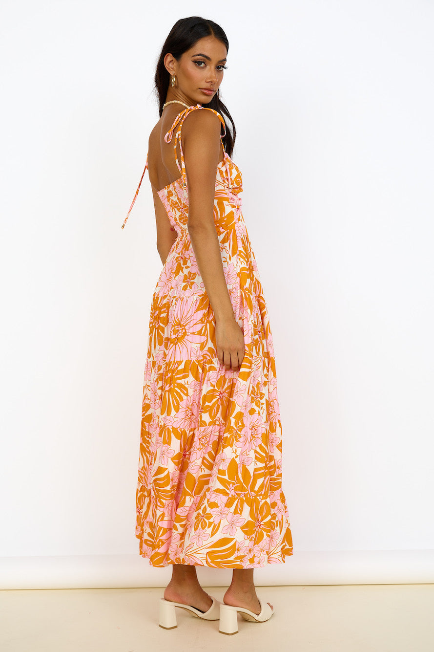 Sunshine Sweetheart Maxi Dress Orange