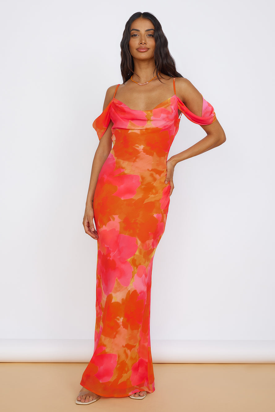 RUNAWAY THE LABEL Oralie Maxi Dress Orange