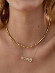 14K Gold Custom Nameplate Necklace - Luxe
