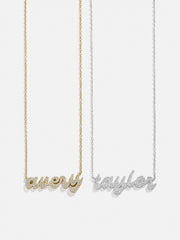 14K Gold Custom Nameplate Necklace - Luxe