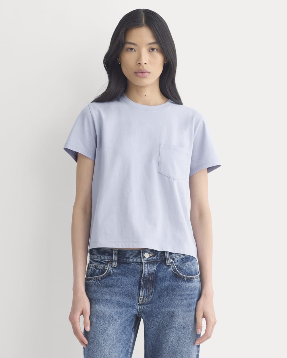 The Box-Cut Tee In Essential Cotton | Aleutian | Pocket