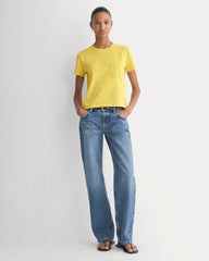 The Box-Cut Tee In Essential Cotton | Passion Fruit | Pocket
