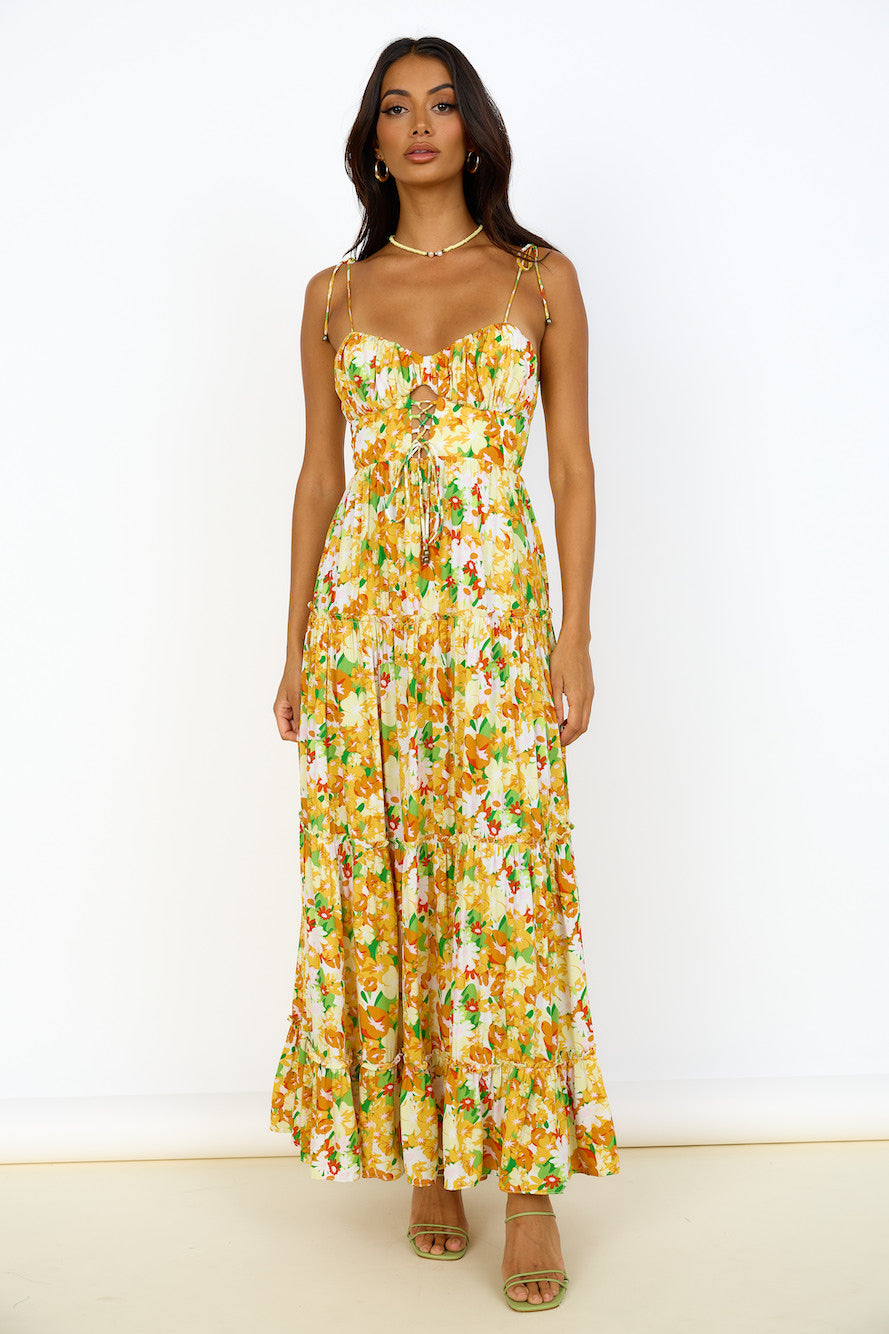 Raspberry Lemonade Maxi Dress Orange