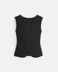 Sleeveless Button-Up In Butterluxe | Black