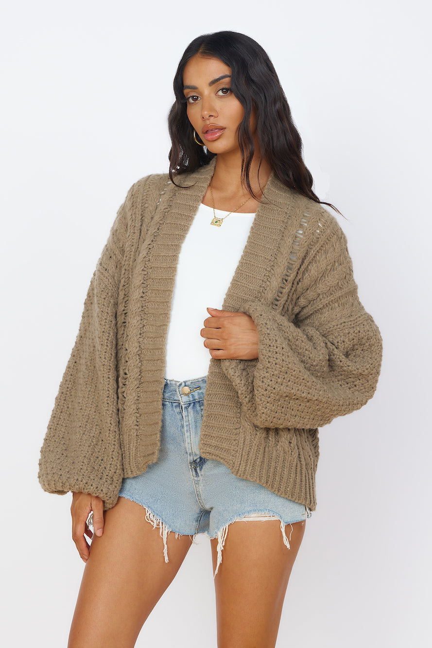 Shining Light Knit Cardigan Brown