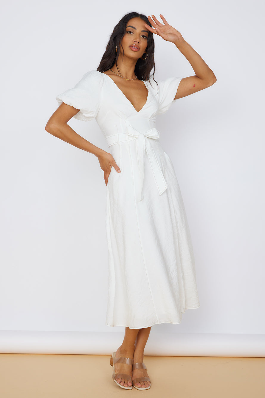 Starlight Serenade Midi Dress White