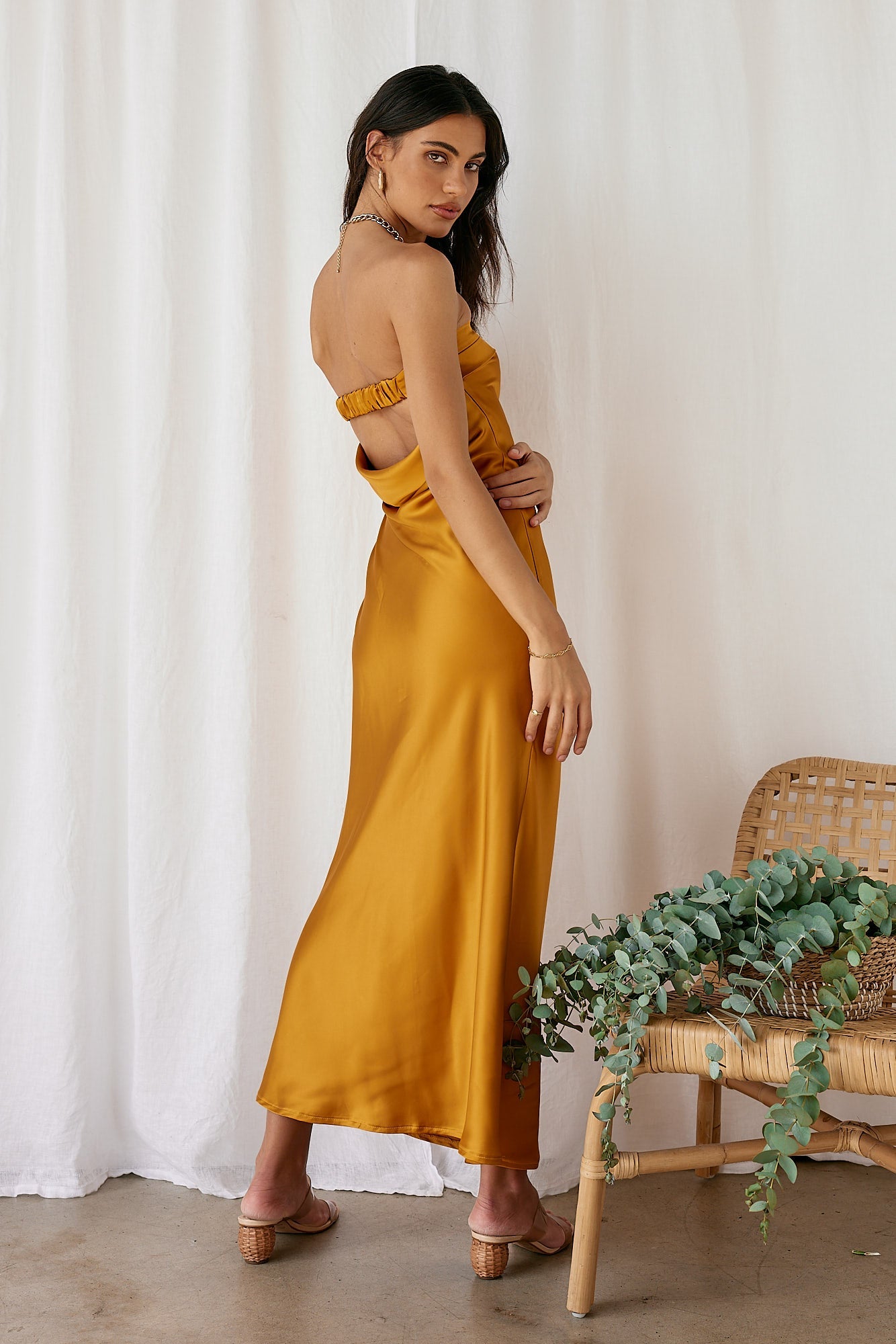 Gleam In Gold Maxi Dress Yellow