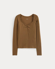 Sweetheart-Neck Top In Butterluxe | Toffee