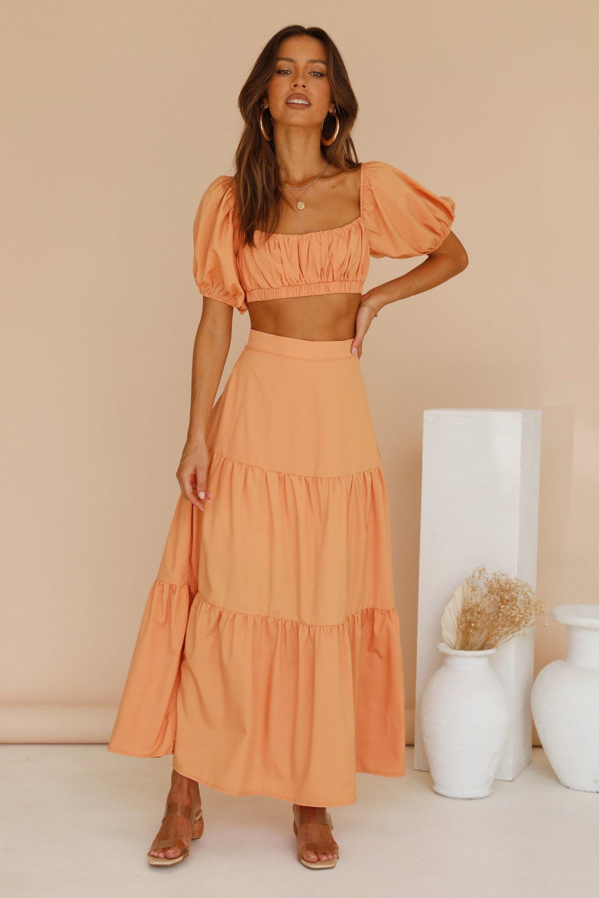 Yours For The Day Maxi Skirt Orange