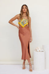 Click Together Maxi Skirt Brown