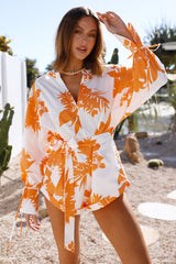 Free Flowing Playsuit Orange