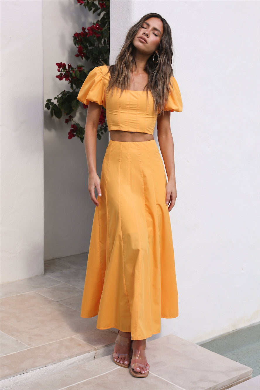 Cool And Calm Maxi Skirt Mustard