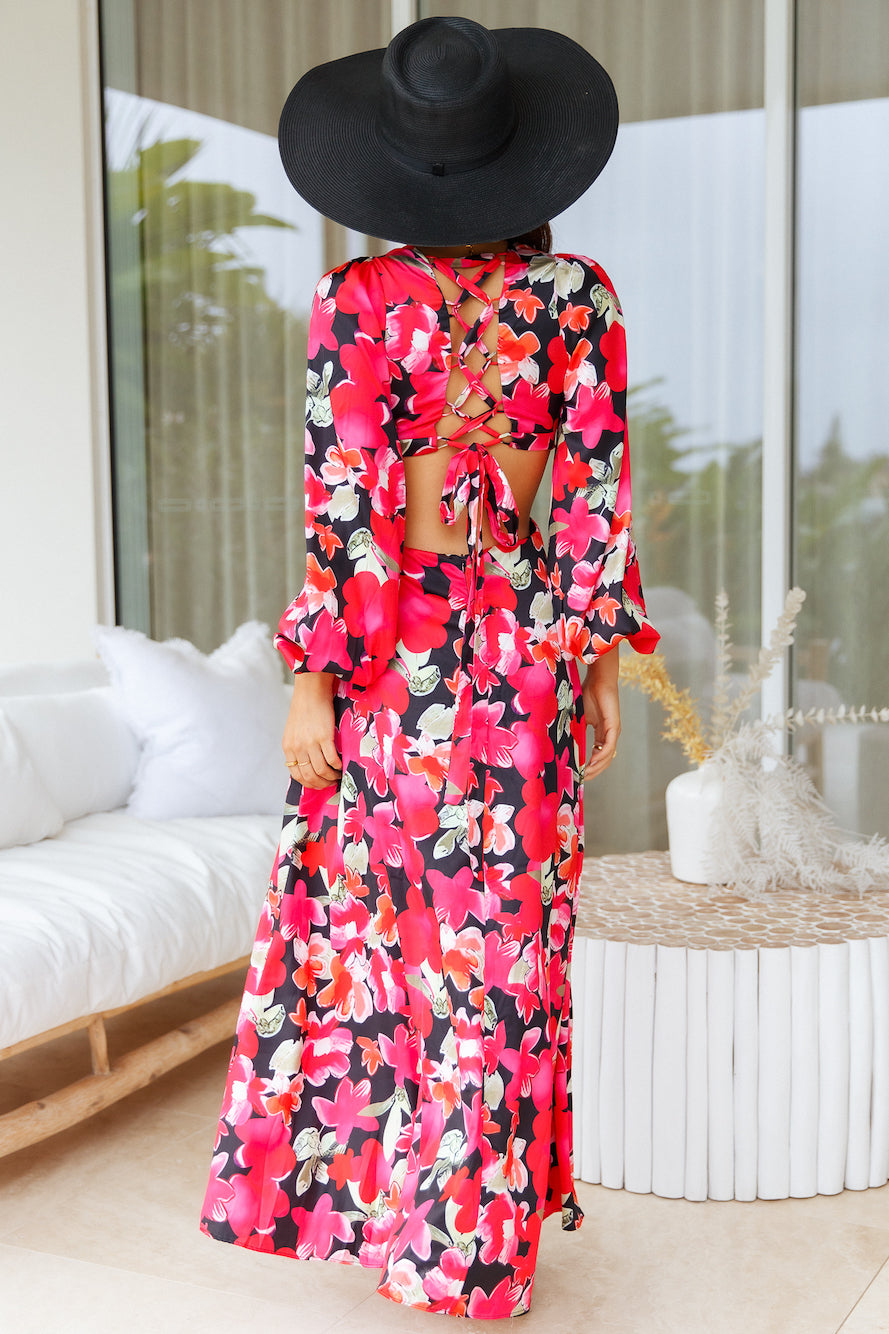 Chartreusian Maxi Dress Floral