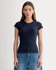 The Cozy Rib Tee | Navy