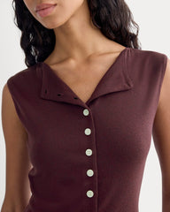 Sleeveless Button-Up In Butterluxe | Deep Plum