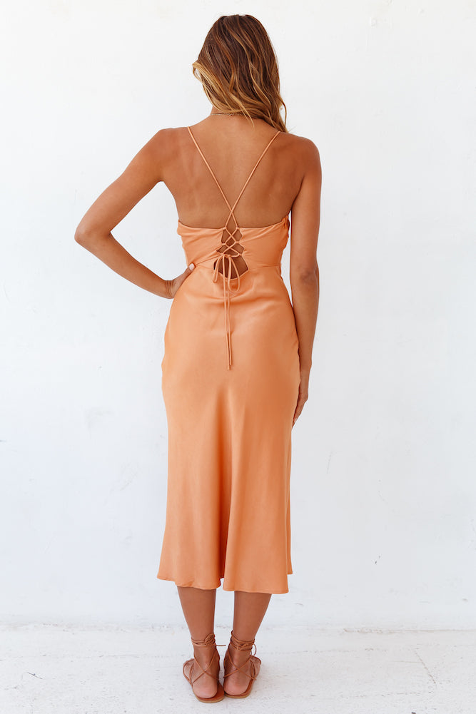 Autumn Valley Midi Dress Orange