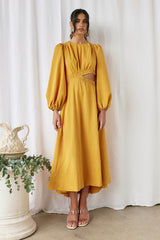 Up All Night Maxi Dress Mustard