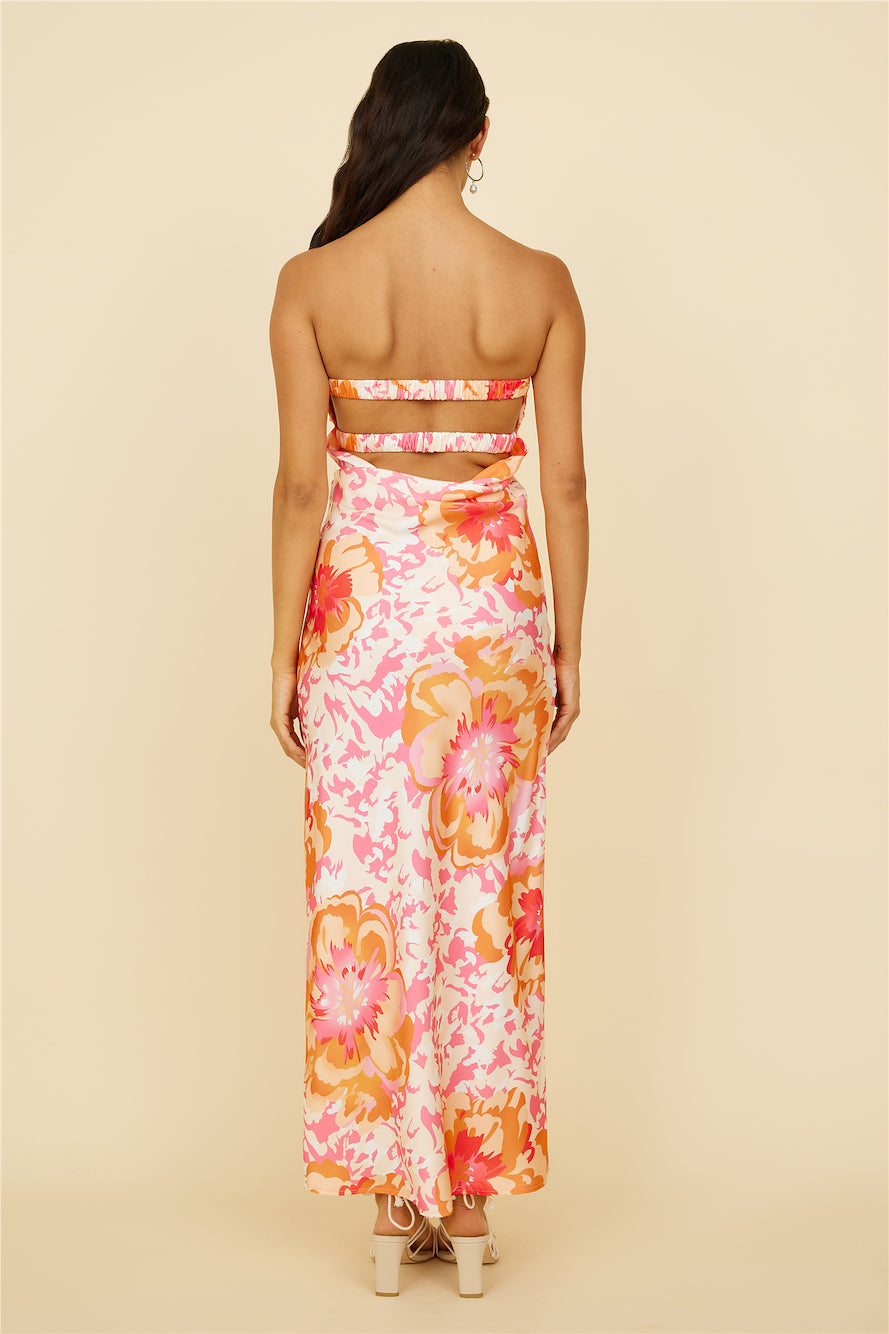 Summer Fairytale Maxi Dress Pink Floral